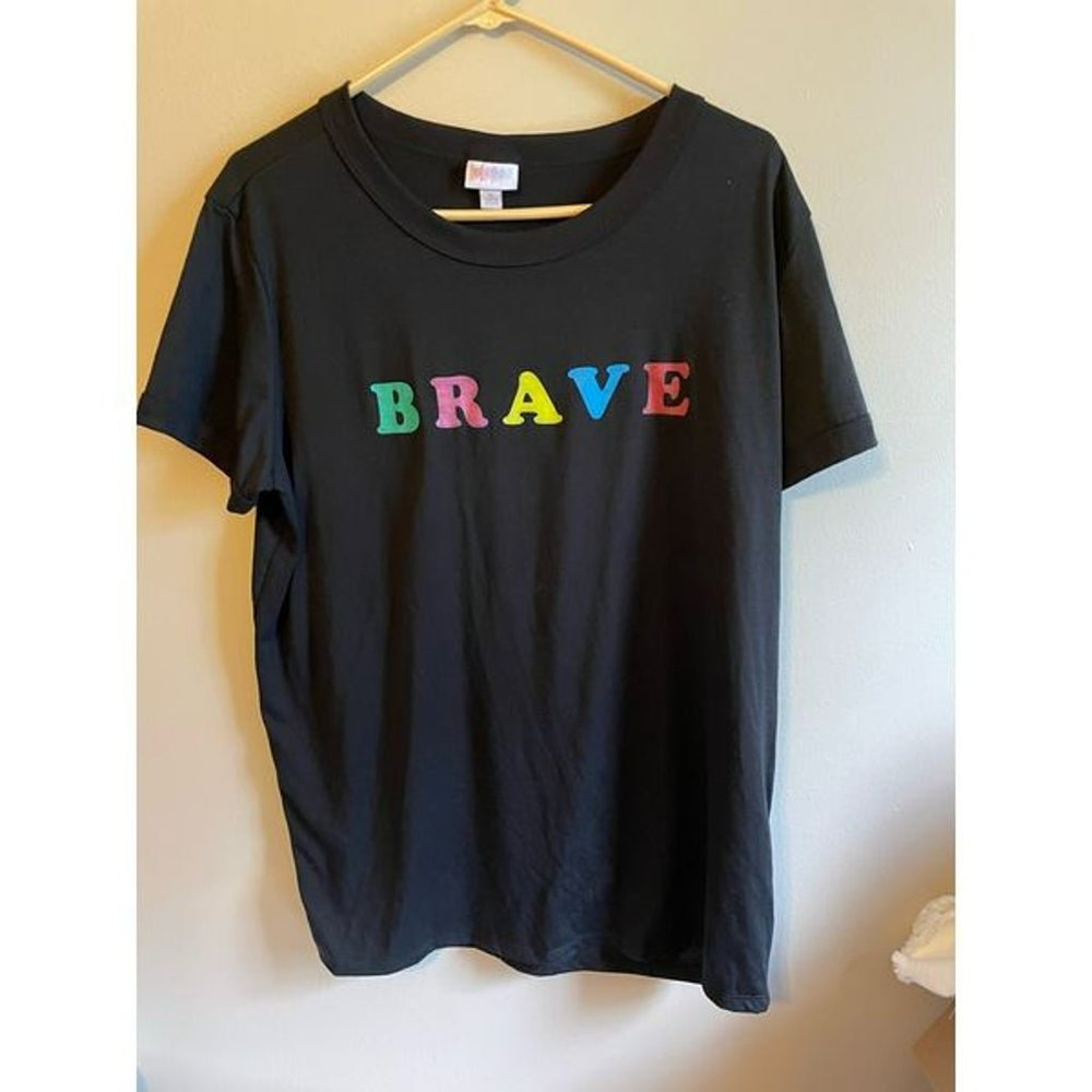 LuluRoe “Brave” Black T-Shirt